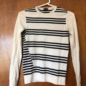 Theory striped crewneck sweater soft wool